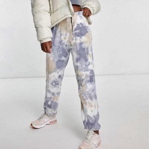 Nike Loose Fit Tie Dye Cuffed Sweatpants in Slate Blue